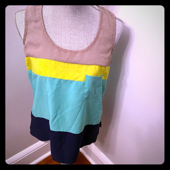 Tri Colored silk tank - Picture 1 of 3